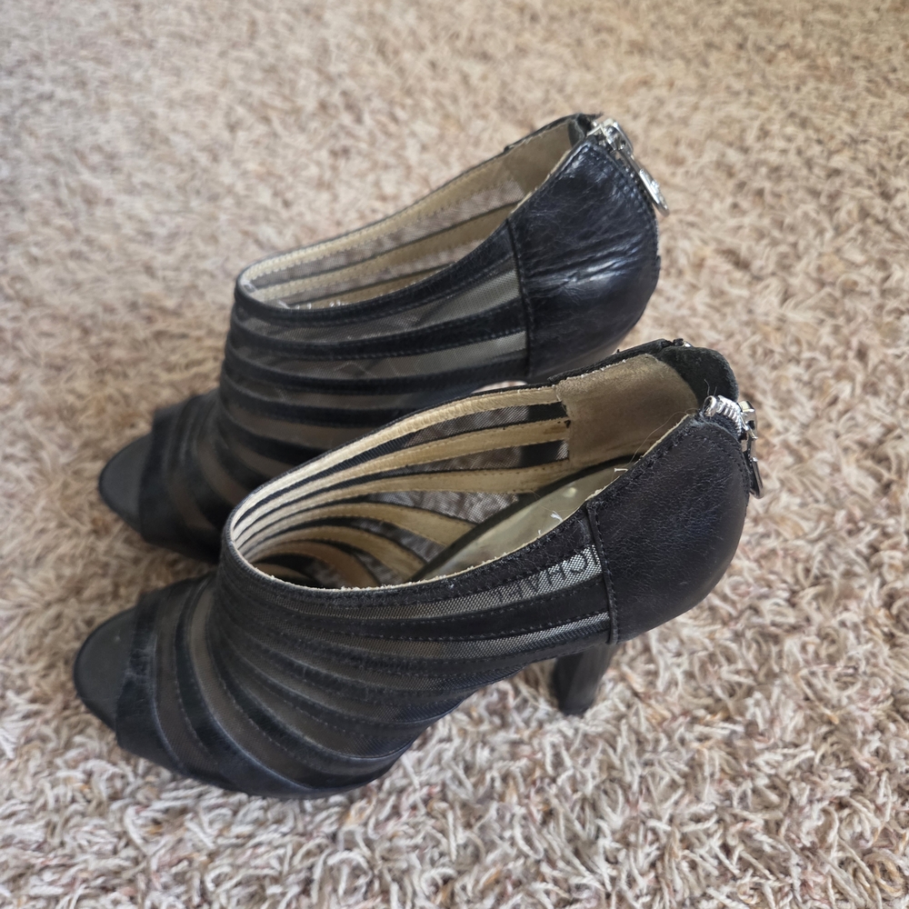 Elegant Black Peep-Toe Heels